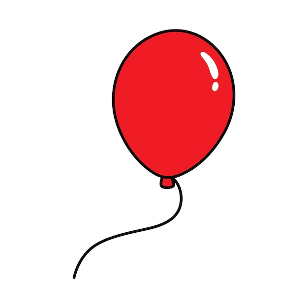 Balloon vector illustration. Cartoon  balloon. Balloon hand draw isolated.