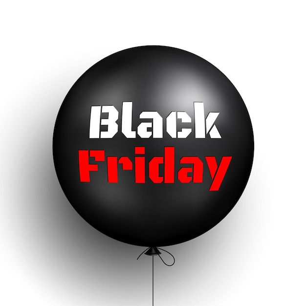 Palloncino con scritta black friday illustrazione vettoriale