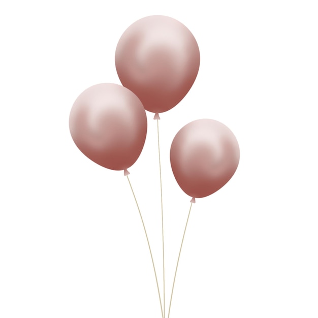 Balloons 3d birthday party celebration joy arrangement gold pink pink balloons