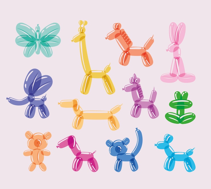 Vector balloons animals design
