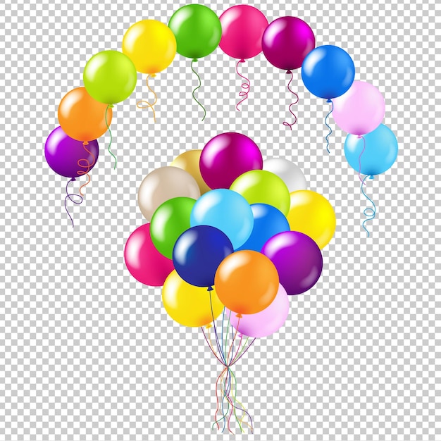 Balloons Colorful Set Gradient Mesh Illustration