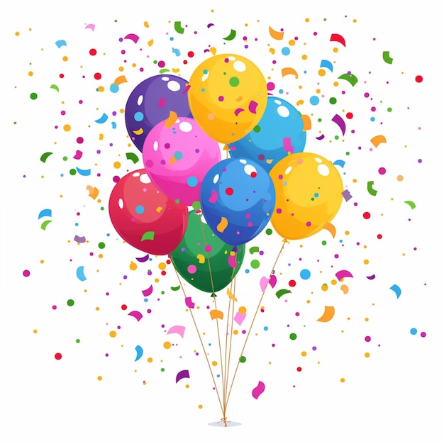 Vector balloons and confetti celebrations 3