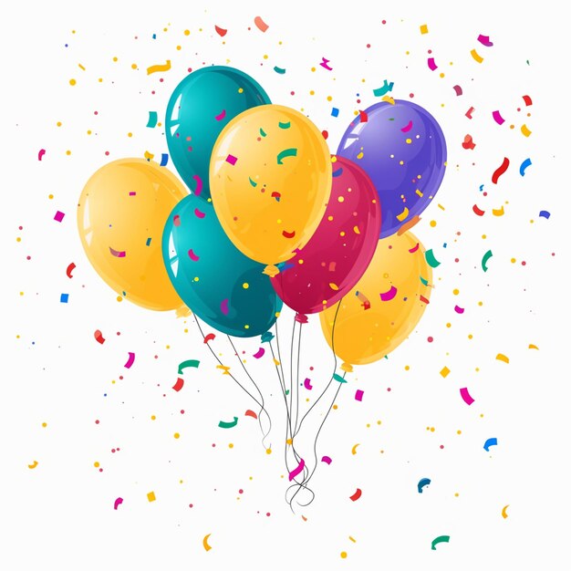 Vector balloons and confetti celebrations 4