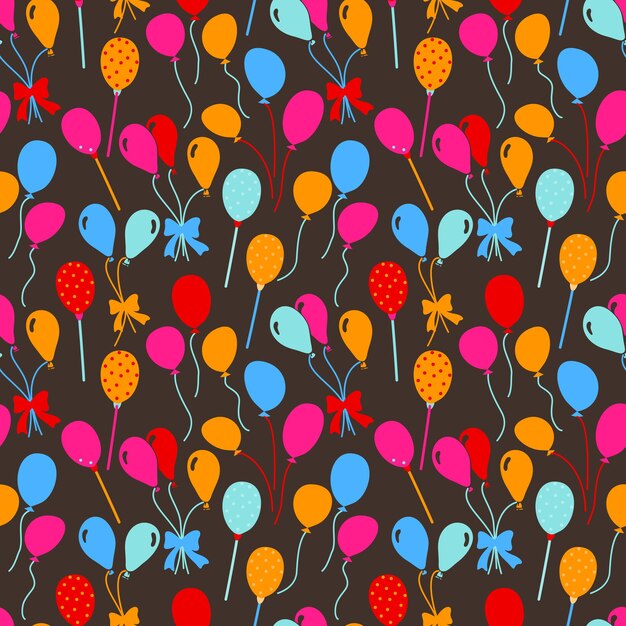 Balloons and confetti seamless pattern birthday pattern seamless vector