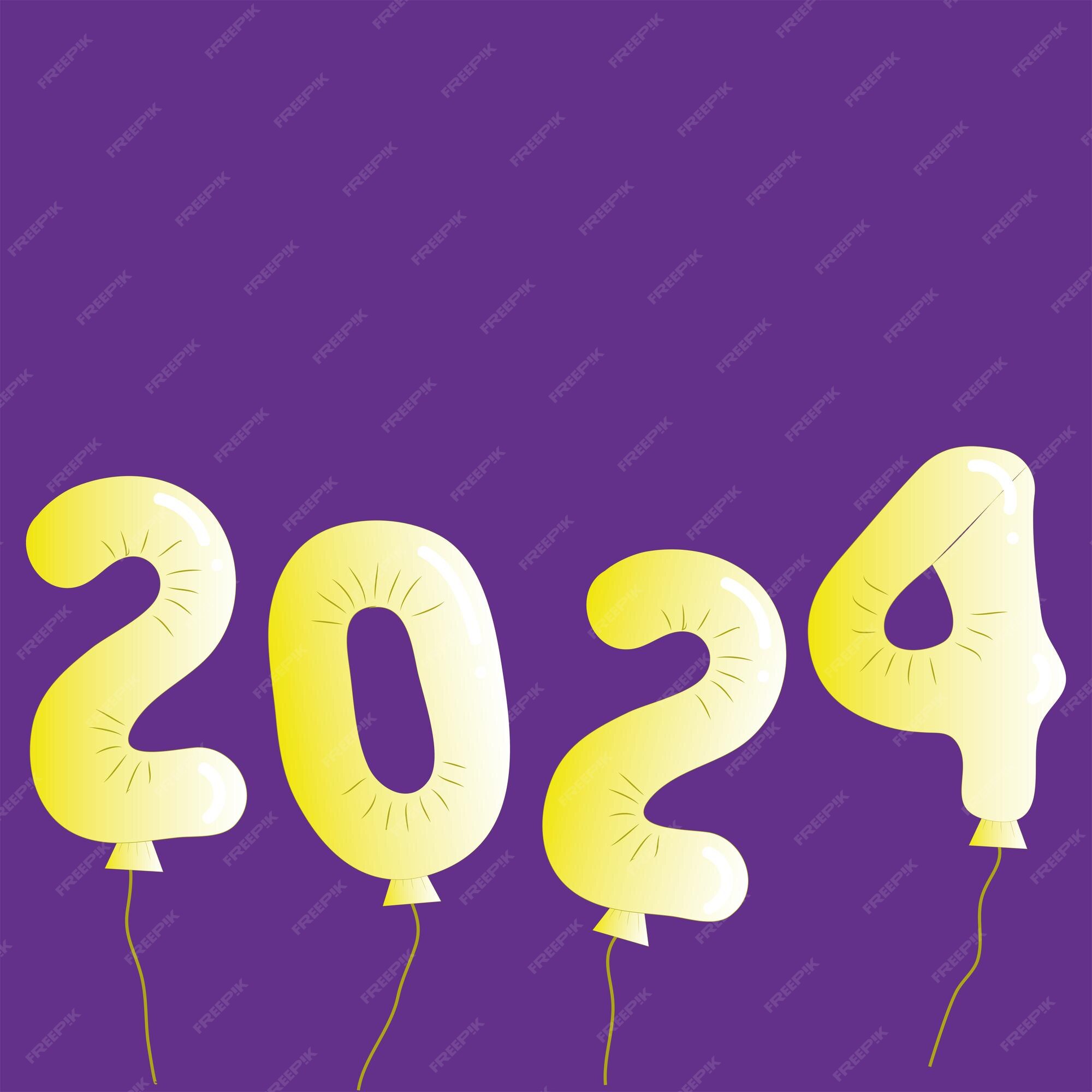 Premium Vector Balloons in the form of numbers of the new year 2024