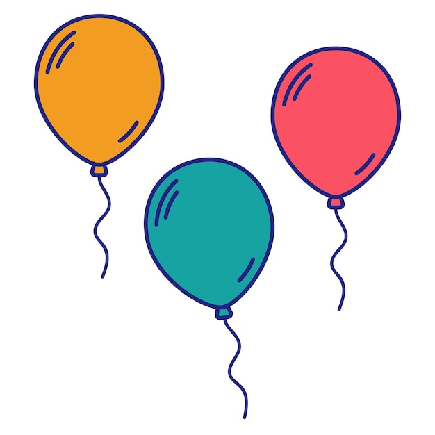 Balloons icon flat design vector