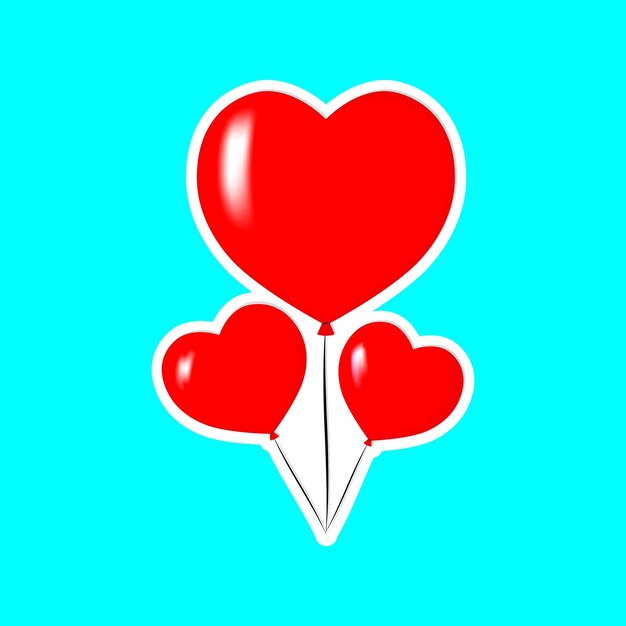 Balloons icon Valentines Day logo