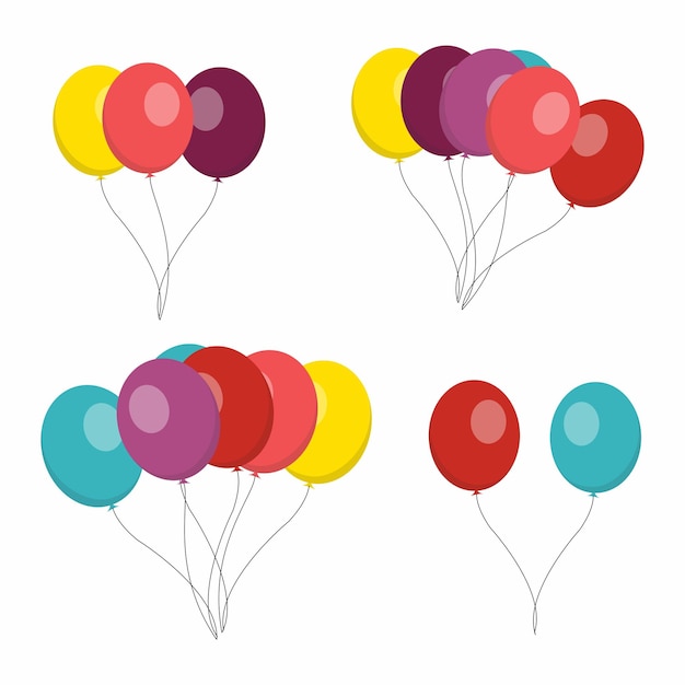 balloons illustrations set