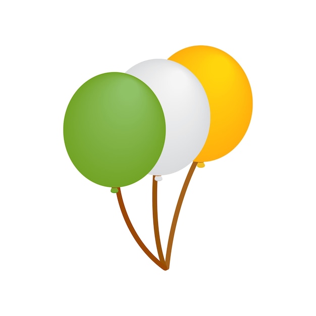 Vettore palloncini in colori irlandesi icona isometrica 3d su sfondo bianco