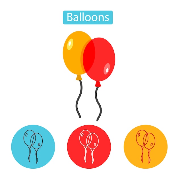 Balloons isolated icon on white background