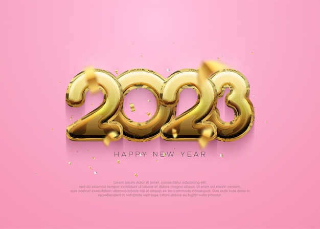 Vector balloons numbers 2023 happy new year vector realistic