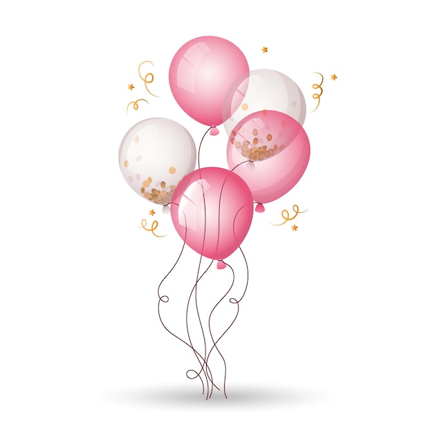 воздушные шары в розовом цвете векторной иллюстрации
