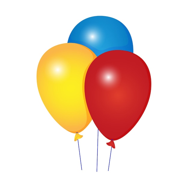 Balloons round red yellow blue