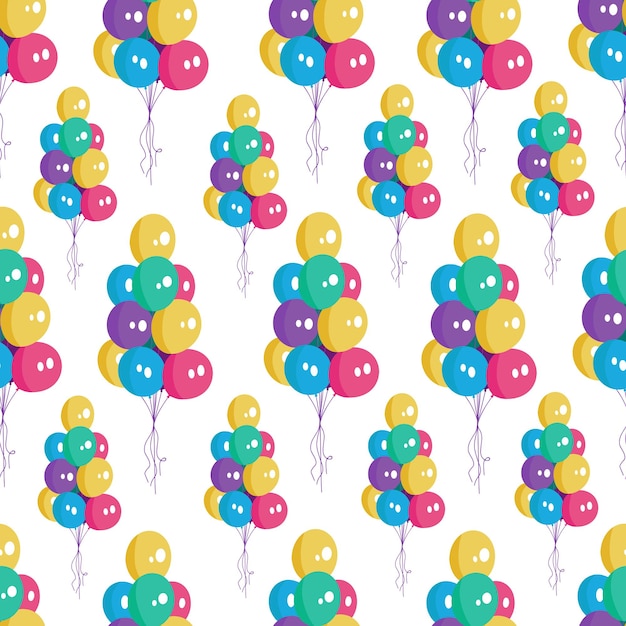 Balloons seamless pattern Hand drawn illustration