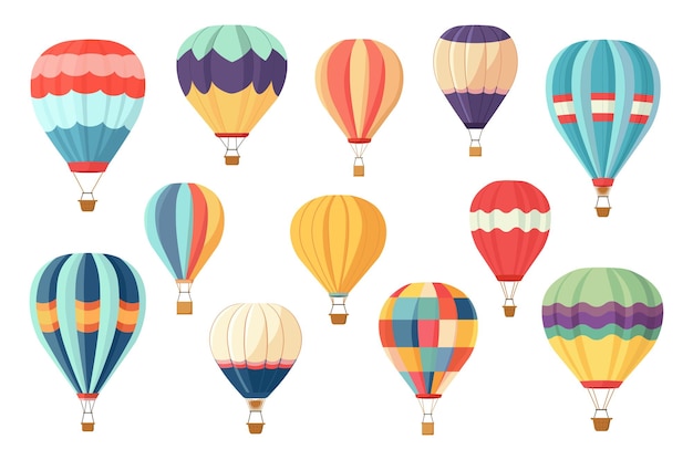 Набор воздушных шаров Этот набор иллюстраций представляет собой коллекцию разноцветных и игривых воздушных шаров.