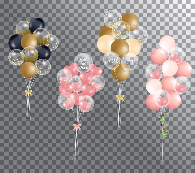 Balloons on transparent background