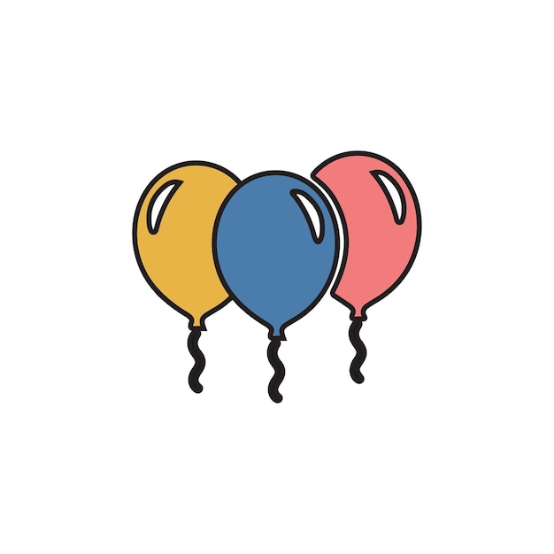 balloons vector type icon