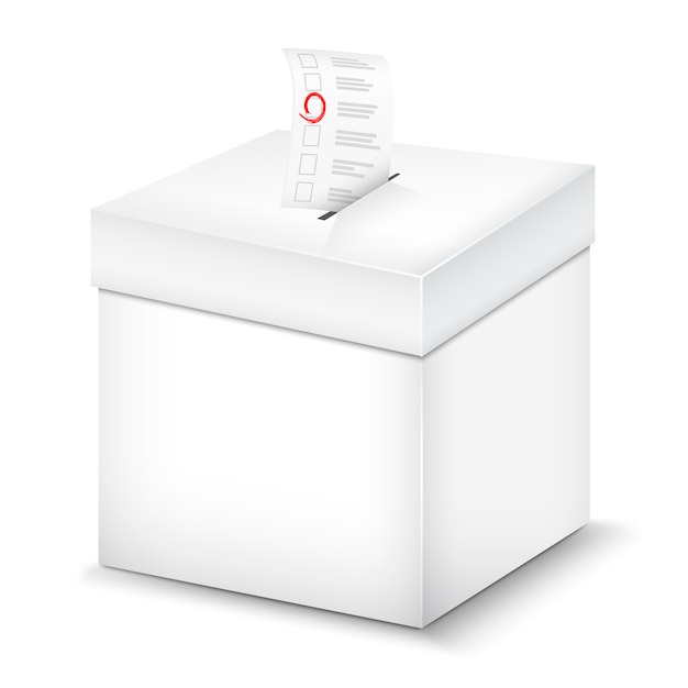 Vector ballot box isolated on white