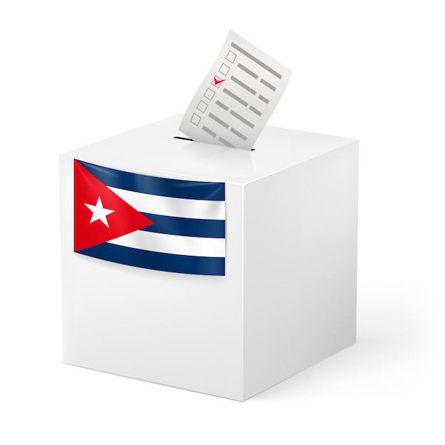 発声紙付き投票箱。キューバ。