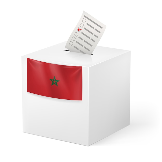 Ballot box with voicing paper. morocco