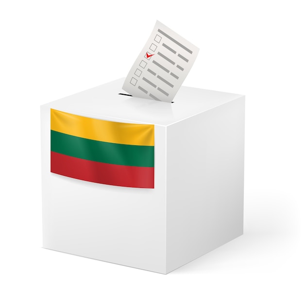 Ballot box with voting paper illustration