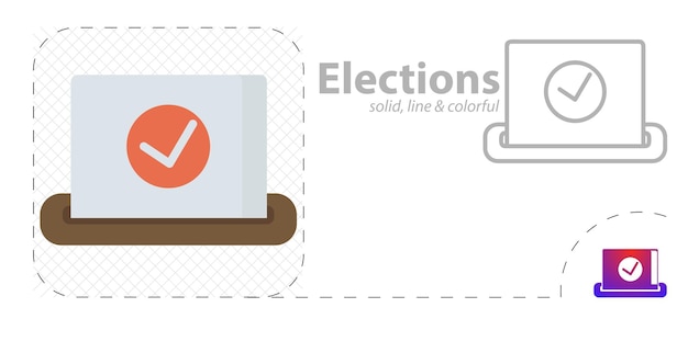 Vector ballot isolated flat illustration ballot line icon