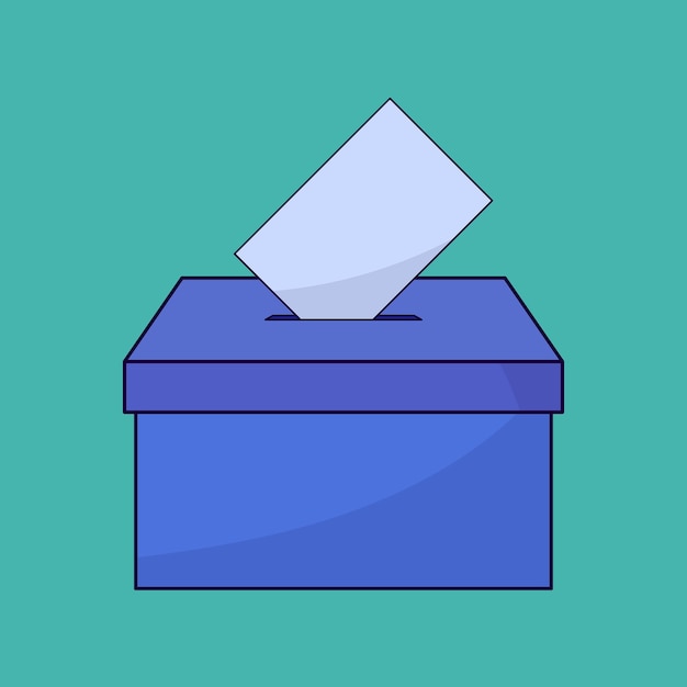 Ballot voting box mail Vector Icon polling Puts voting ballot in the ballot box Voting and election