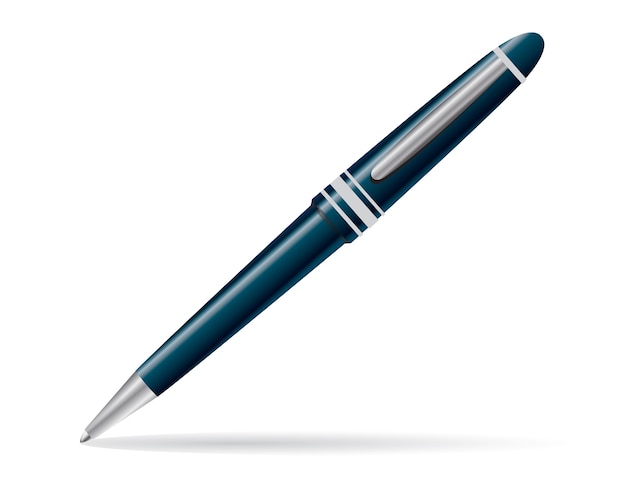 Vector ballpoint pen diagoal isolated on white. vector illustration