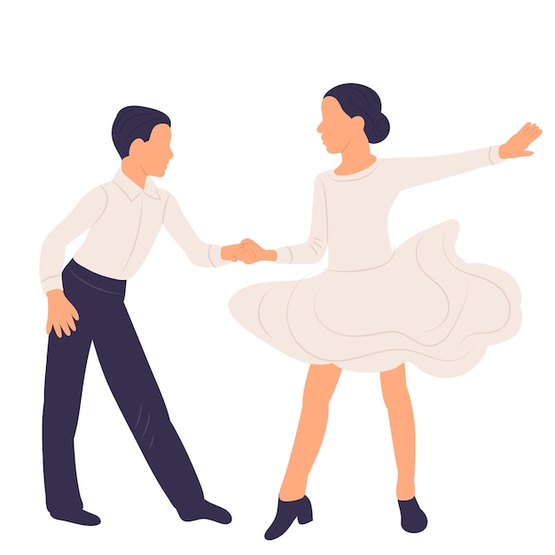 Ballroom dancing on a white background isolated vector