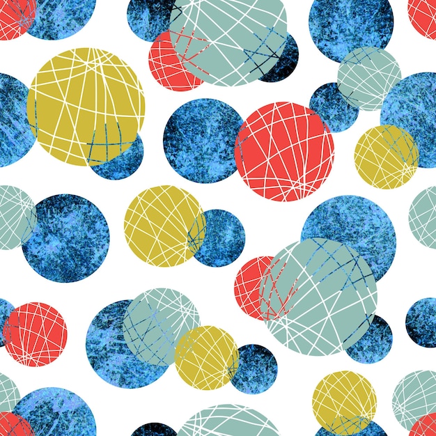 Balls of different sizes with stripes vector seamless pattern background for wallpaper fabrics wrapping paper and stationery