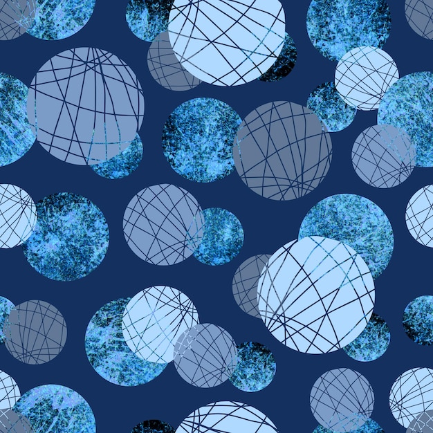 Vector balls of different sizes with stripes vector seamless pattern background for wallpaper fabrics wrapping paper and stationery