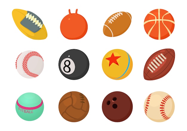 Balls icon set 