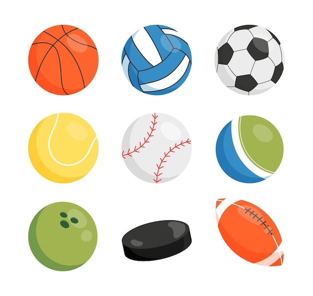 Vector balls for sports set