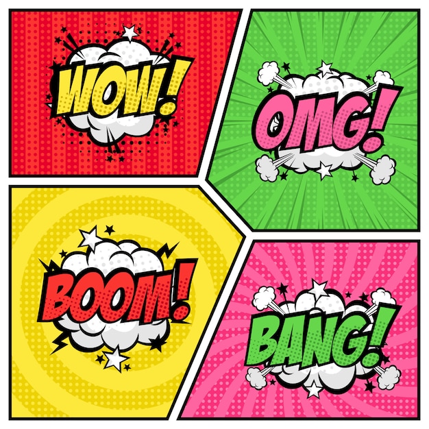 Baloon text Speech Bubble pop art style collection