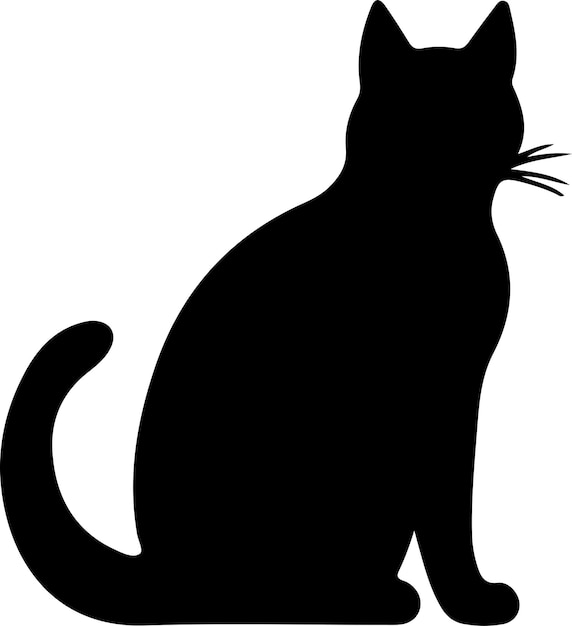 Bambino Cat black silhouette with transparent background