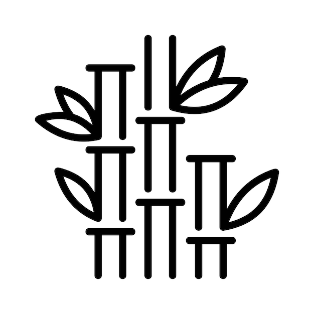 Bamboe boom omtrek pictogram vectorillustratie