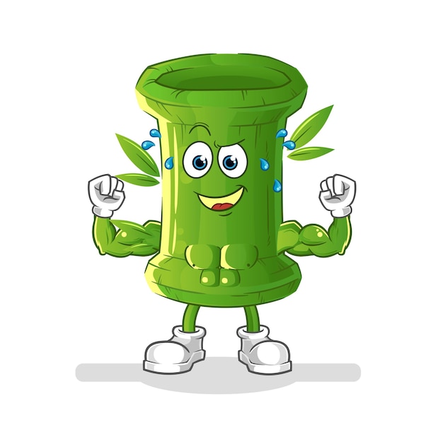 bamboe gespierde cartoon. cartoon mascotte vector