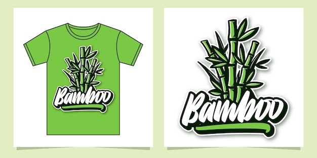 Bamboe hand belettering illustratie voor kleding