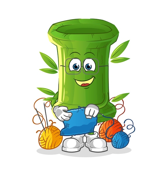 Bamboe kleermaker mascotte cartoon vector