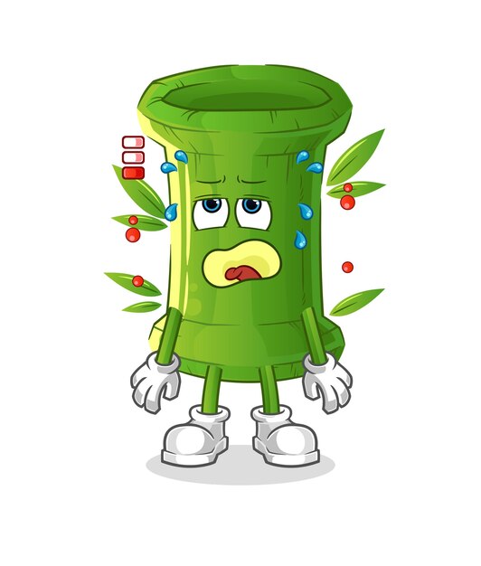 Bamboe lage batterij mascotte cartoon vector