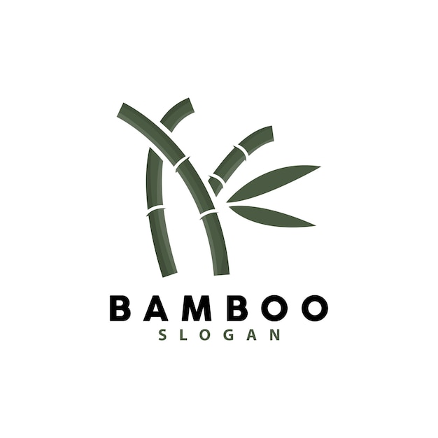 Bamboe Logo Groene Planten Vector Eenvoudig Minimalistisch Ontwerp Illustratie Template