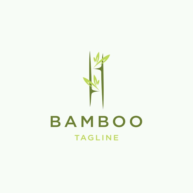 Bamboe logo ontwerp sjabloon platte vectorillustratie