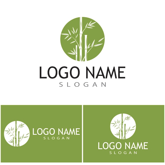 Bamboe logo template vector pictogram illustratie ontwerp