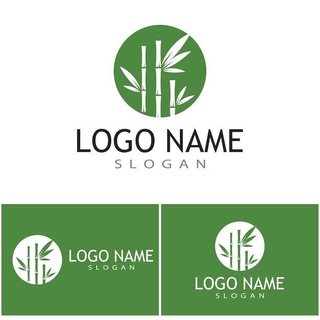 Bamboe Logo Template vector pictogram illustratie ontwerp