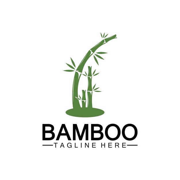 Bamboe logo template vector pictogram illustratie ontwerp