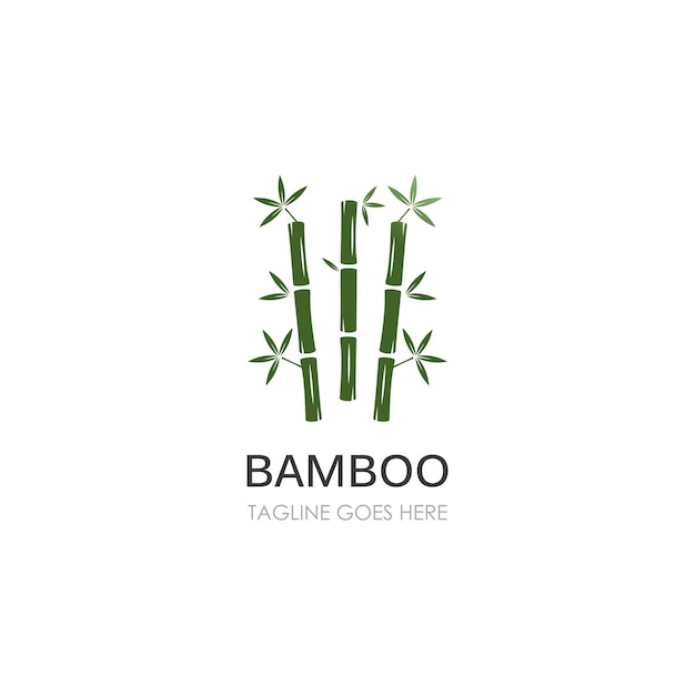 Bamboe logo vector pictogram illustratie ontwerp