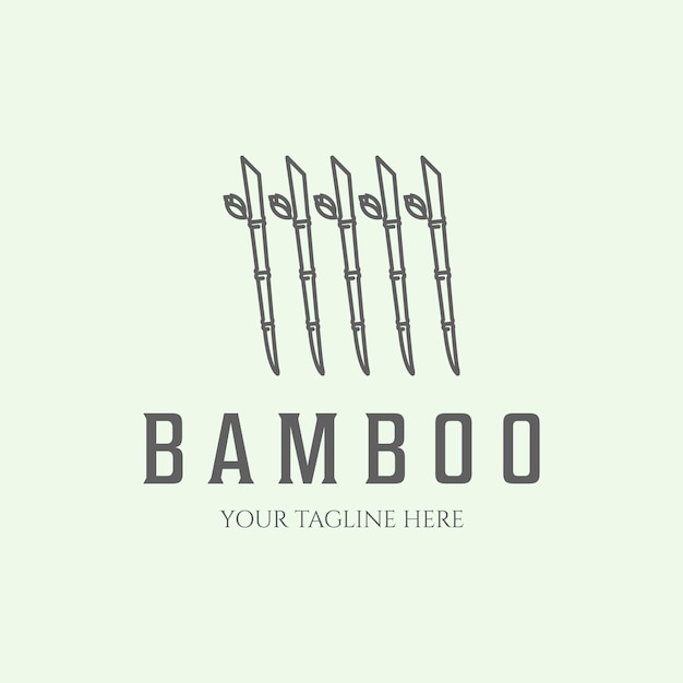 Bamboe traditionele lijn kunst minimalistische illustratie ontwerp icoon