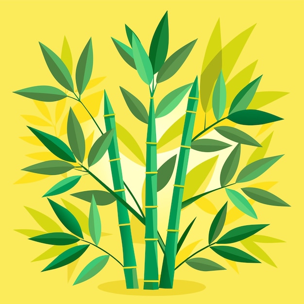 Вектор Бамбуковые ветви и листья
