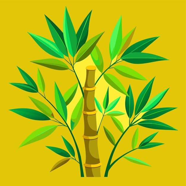 Vector bamboo branches and leaves