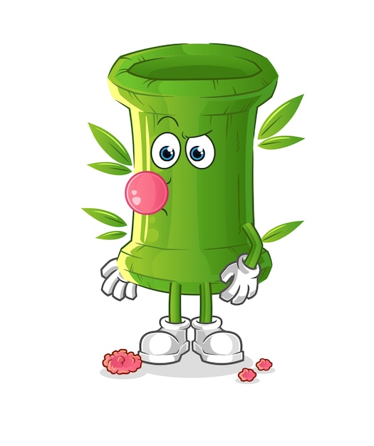 Bamboo chewing gum vector cartoon character